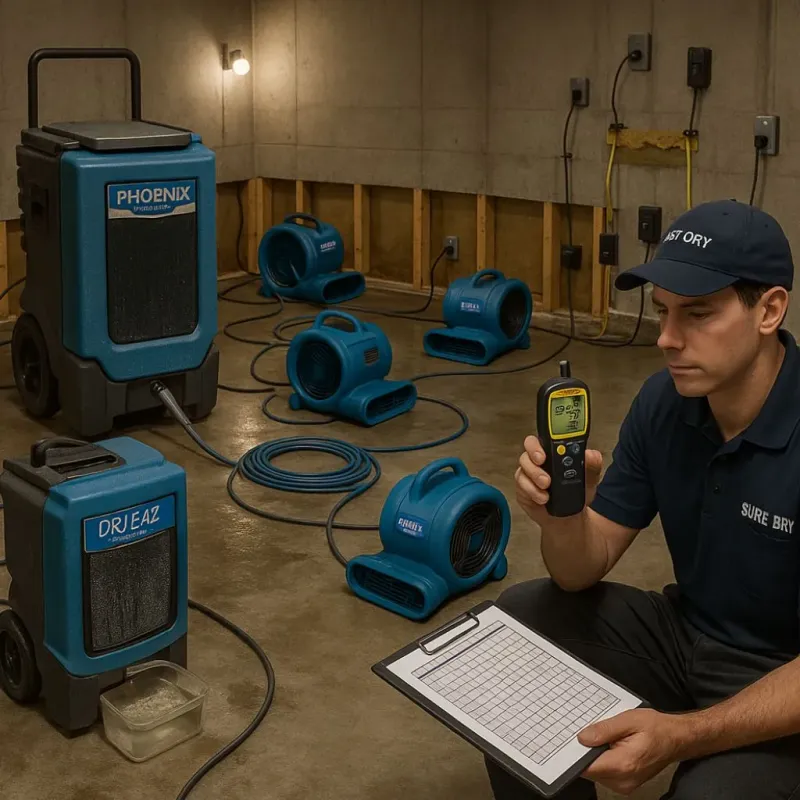 Structural Drying and Dehumidification process in Travelers Rest, SC